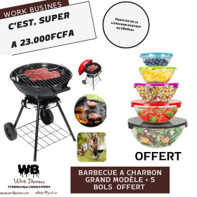 Achat _ Grille Barbecue à Charbon   plus 5 Bols en verre Offert