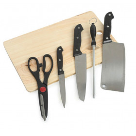 Achat _ Planche à découper en bois 6 en 1 avec ensemble de couteaux