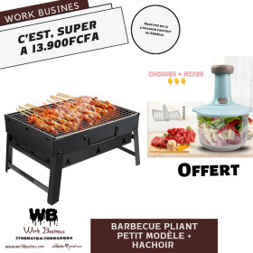 Achat _  PORTABLE BARBECUE AU CHARBON GRILL EN ACIER+ Hachoir offert