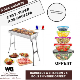 Vente _ Barbecue Portable Barbecue à Charbon avec 5 Bols en verre offert